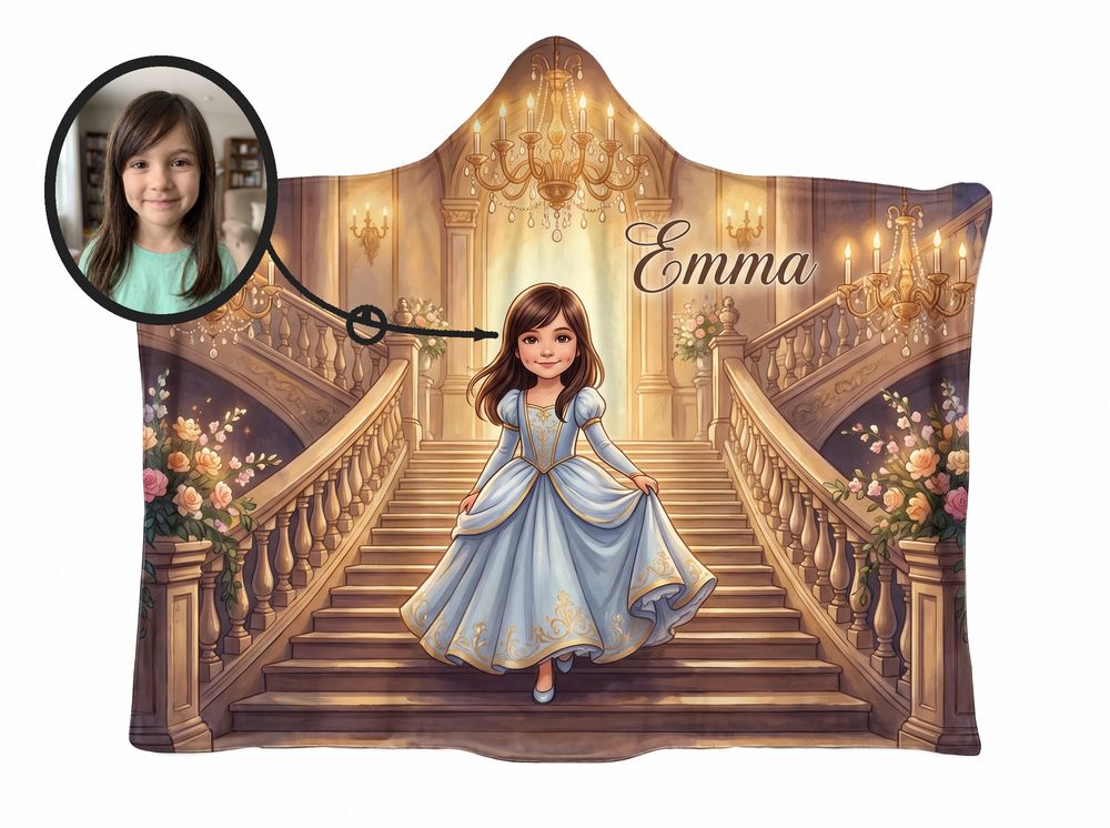 Princess theme, real photo transformed into illustration