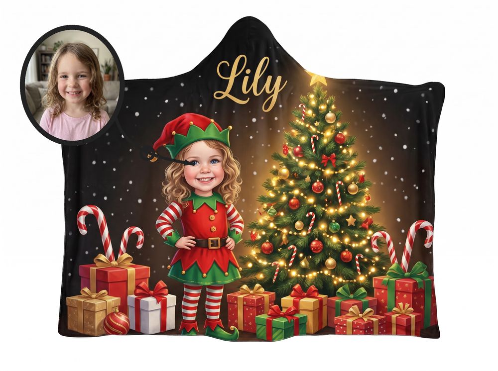 Christmas theme, real photo transformed into illustration
