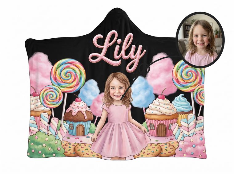 Candy Land theme, real photo transformed into illustration