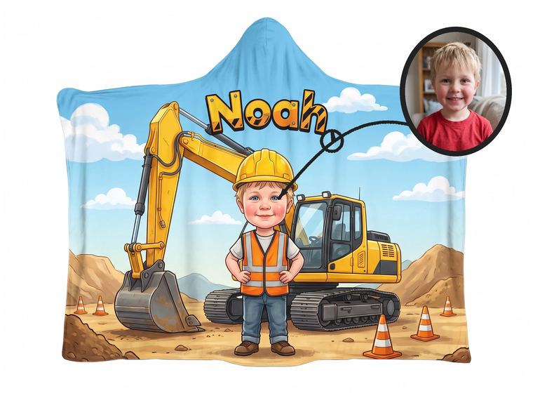 Construction theme, real photo transformed into illustration